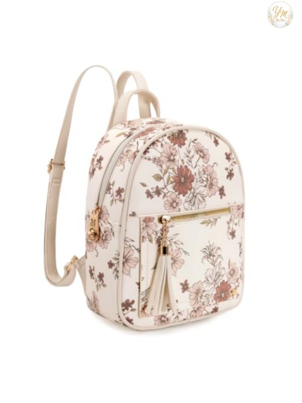 Faux Leather Mini Backpack Purse with Secured Zipper & Tassel